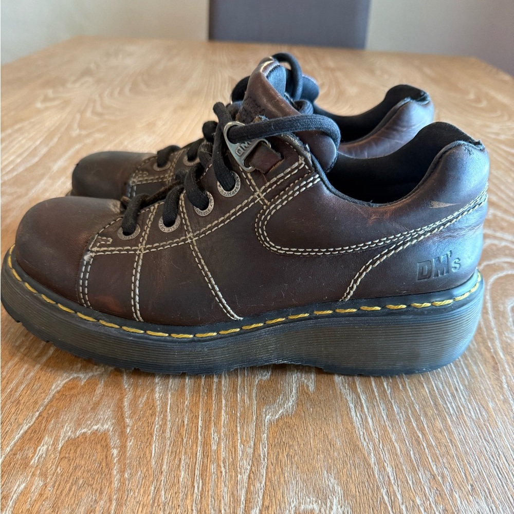 DR. MARTENS Vintage 9806 Brown Leather Chunky Oxford‎ Platform Y2K Women’s Sz 8